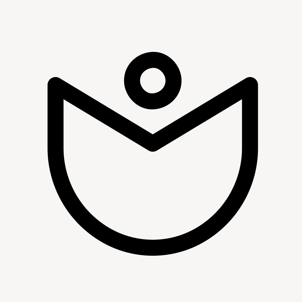 Business logo element, black floral design vector