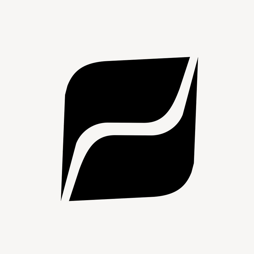 Black abstract business logo element, modern design psd