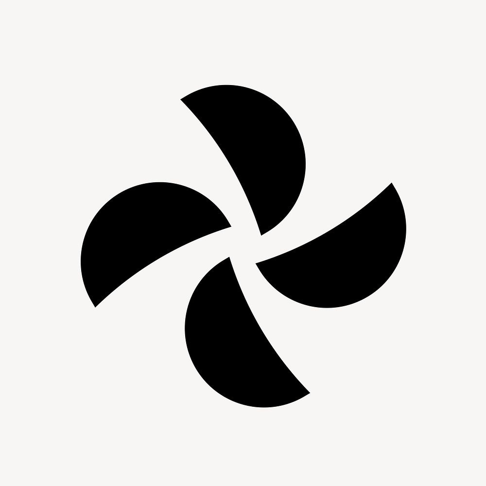 Business logo element, black floral design vector