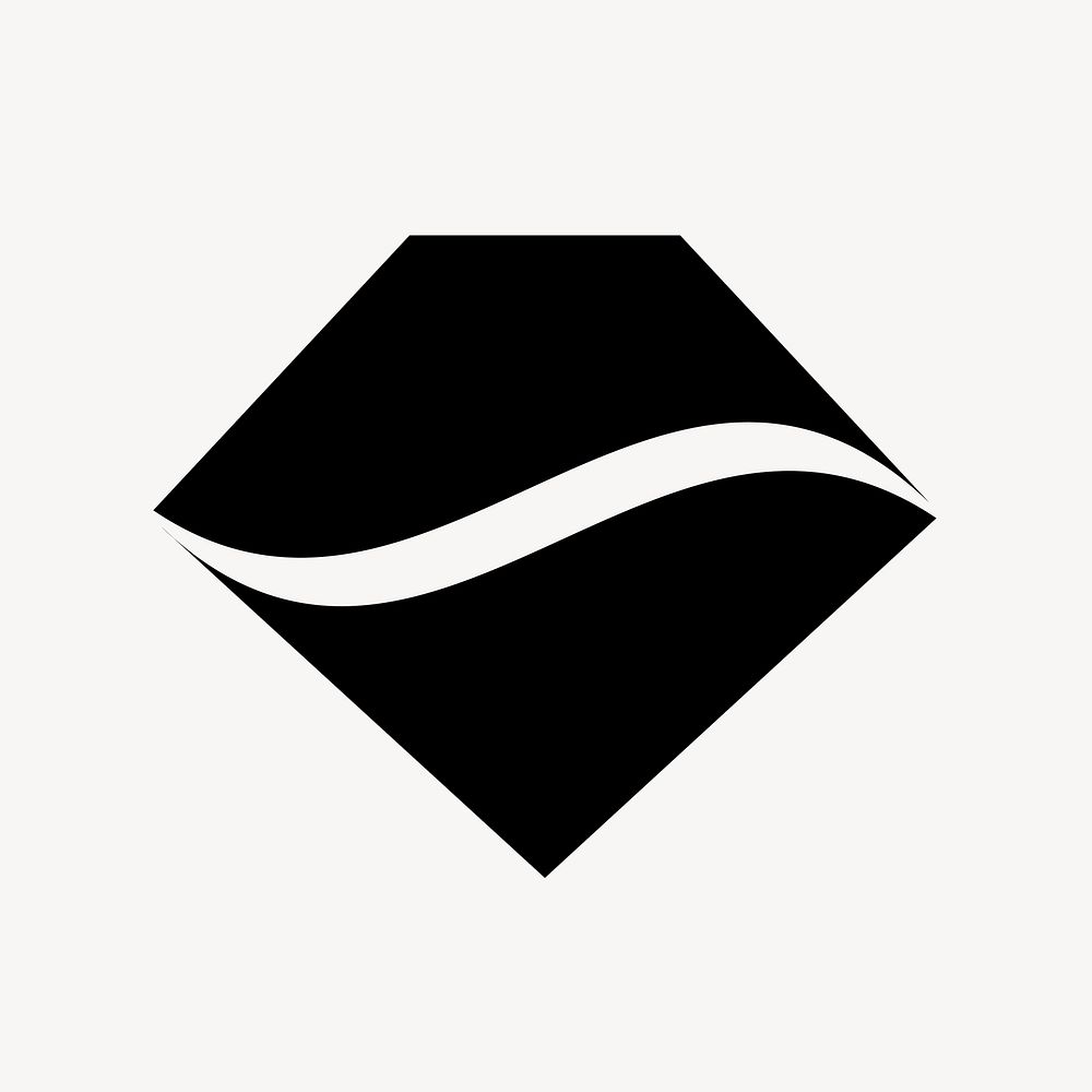 Hexagon logo element, black design for business vector