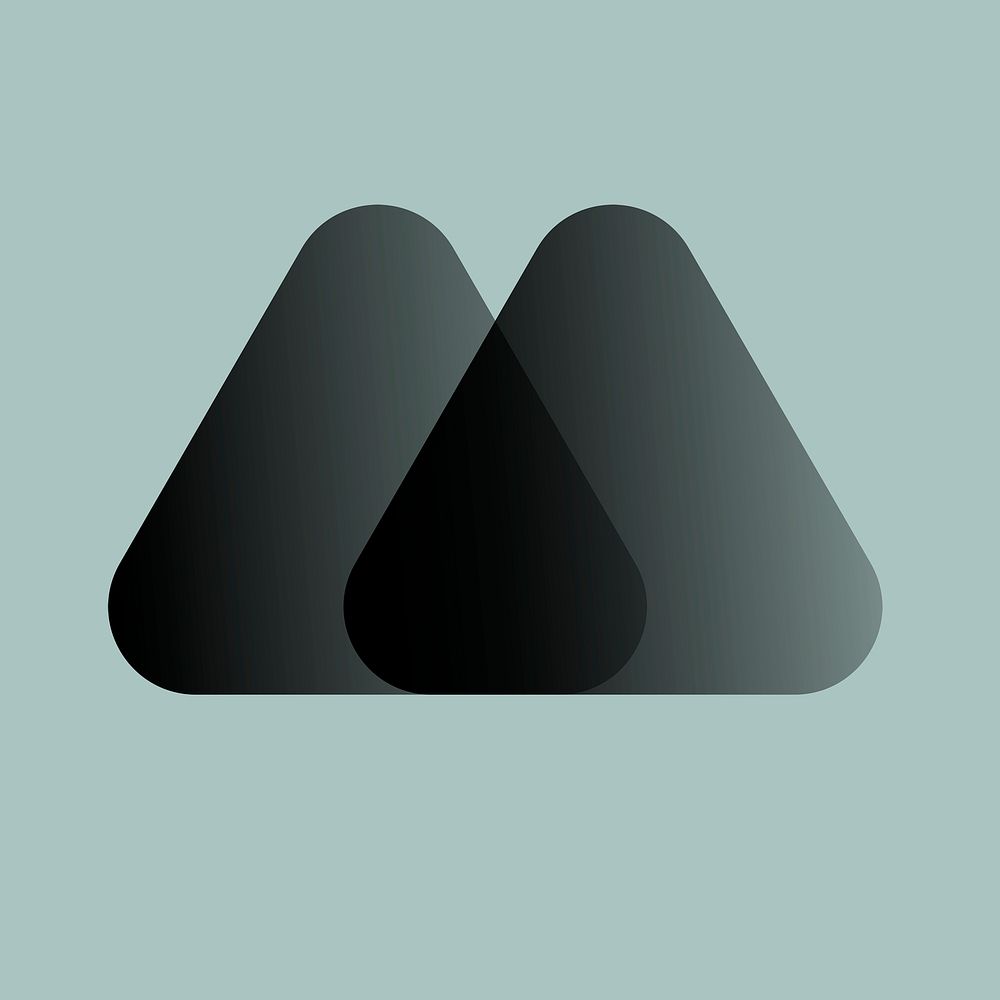 Black triangle logo element, modern design for business psd