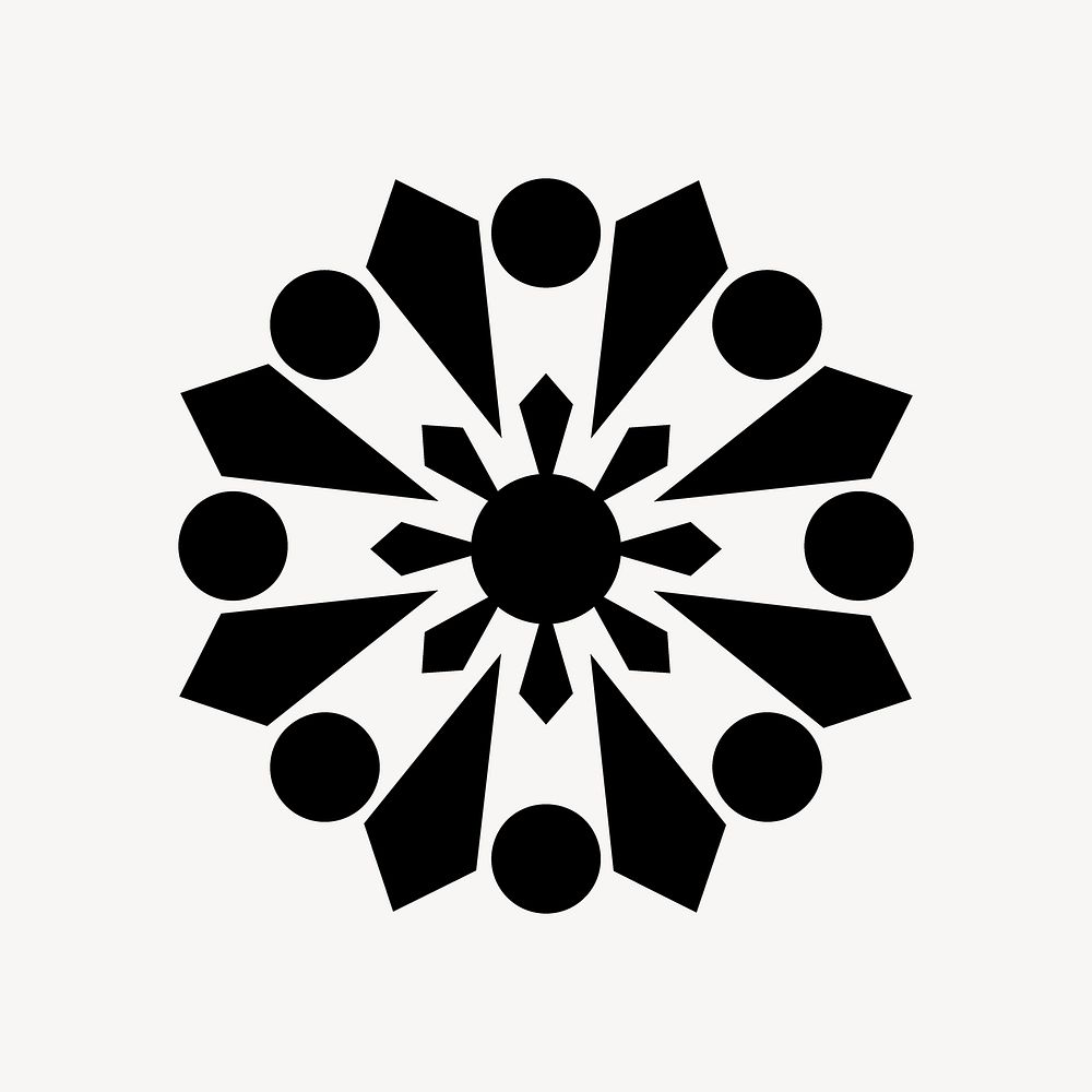 Mandala badge modern flower design for business