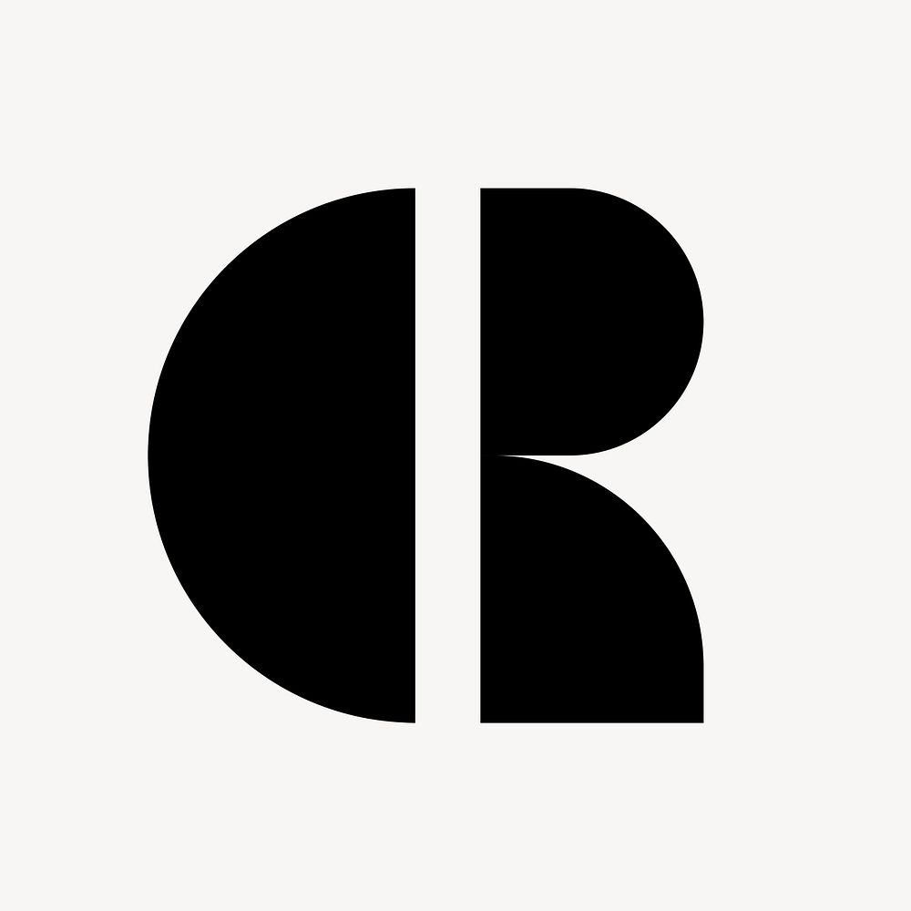 Black abstract business logo element, modern design psd