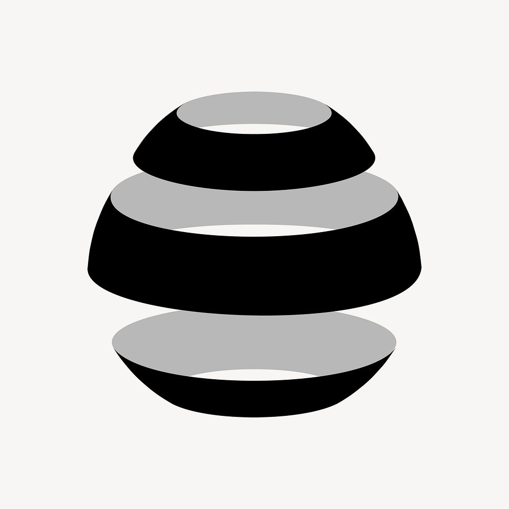Abstract black business logo element, modern design psd clipart