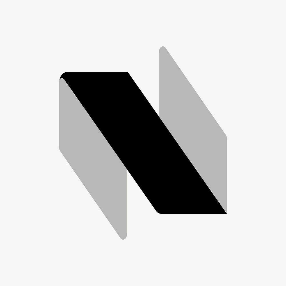 Black abstract business logo element, modern design psd clipart