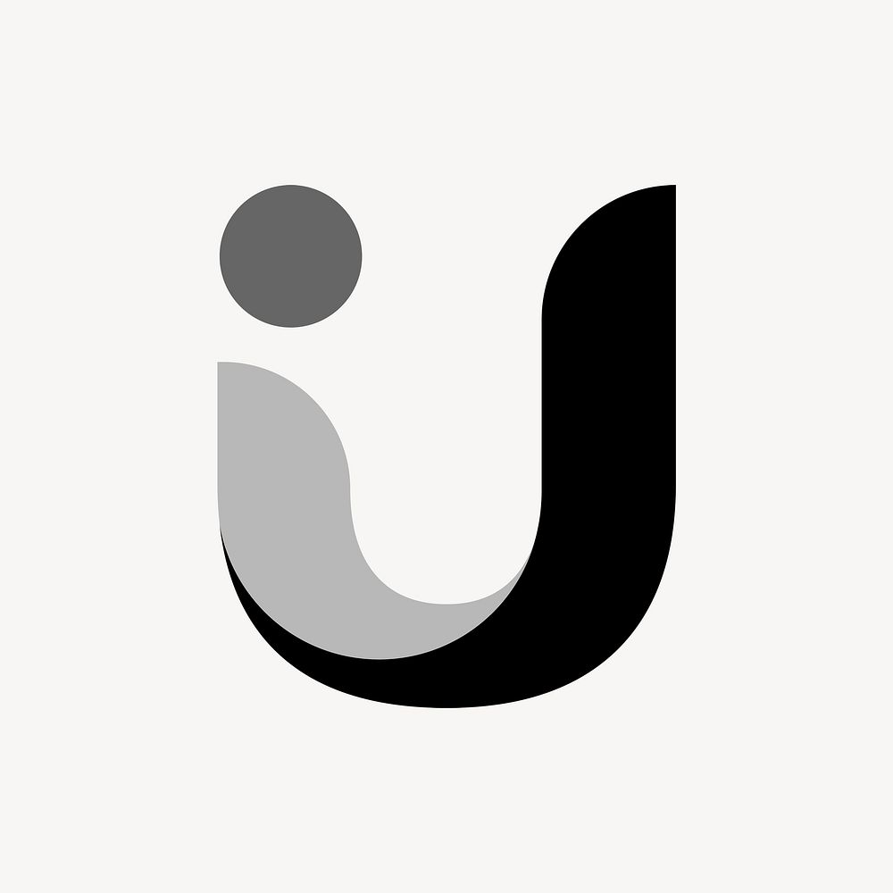 Black abstract business logo element, modern design psd clipart