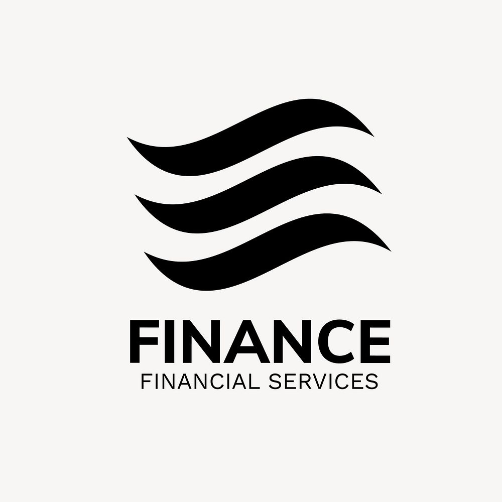 Professional business logo template, black geometric shape, financial service vector