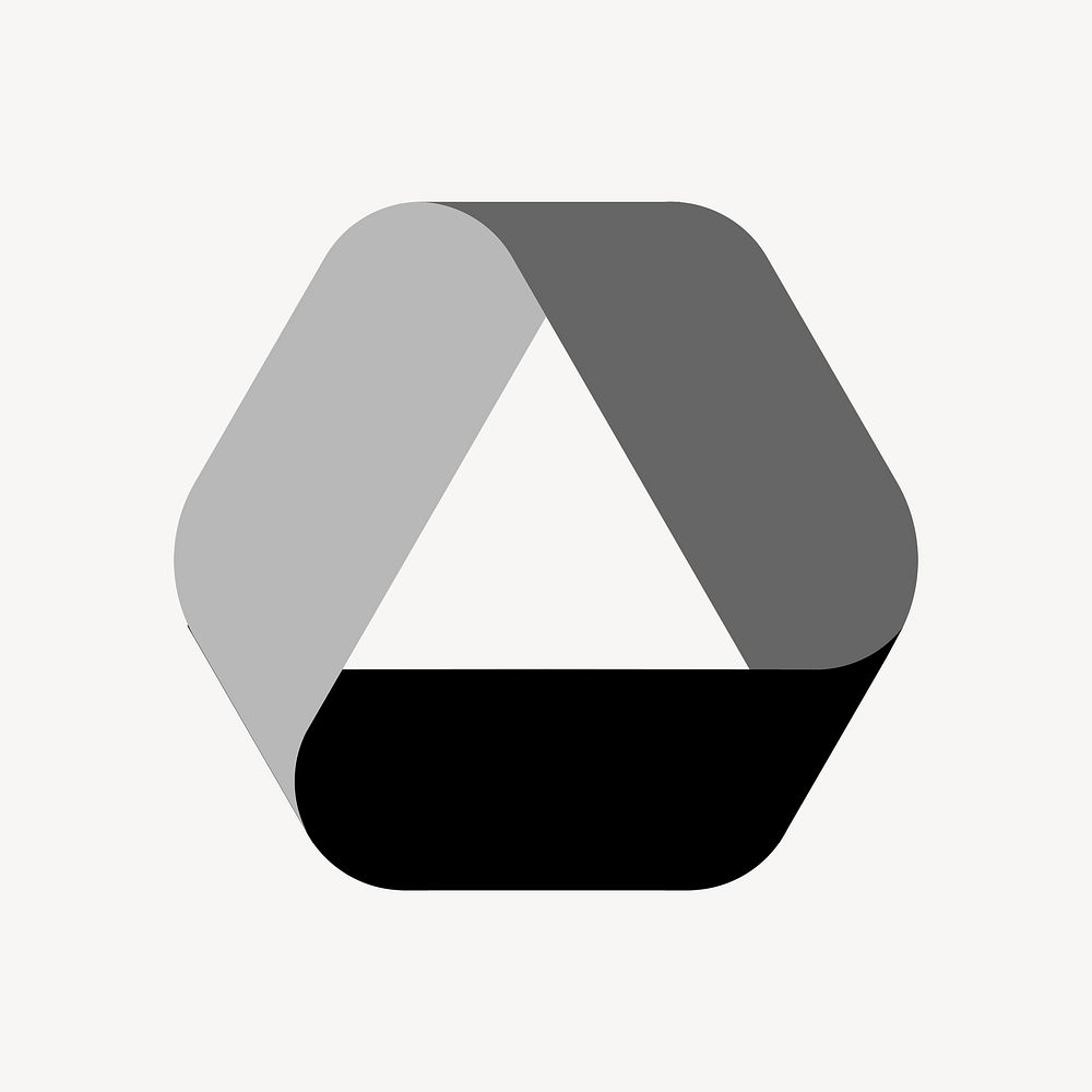 Black triangle logo element clipart, modern design for business psd