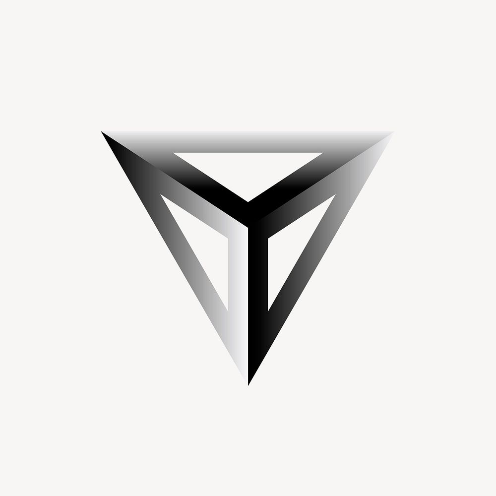 Black triangle logo element, modern design for business psd