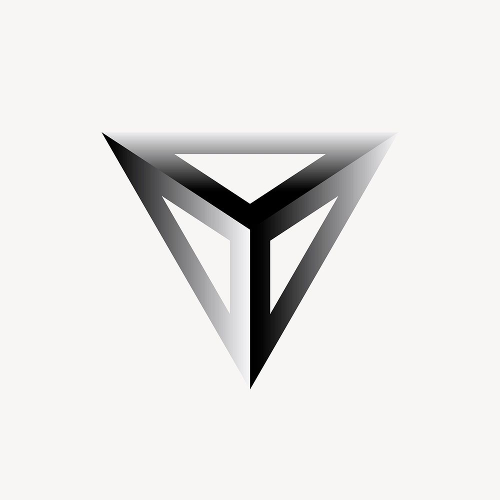Black triangle logo element, modern design for business vector