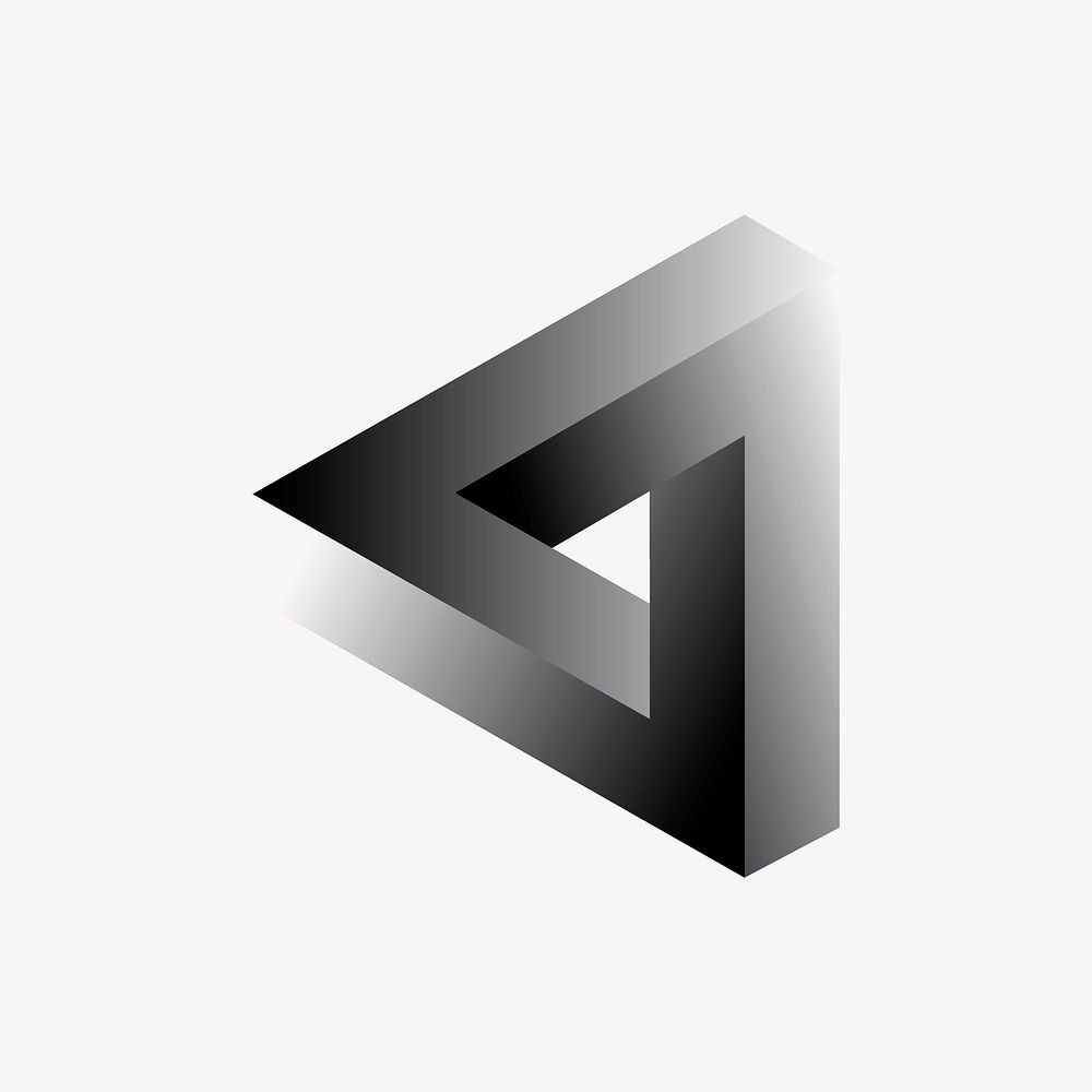 Black triangle logo element, collage element design for business vector