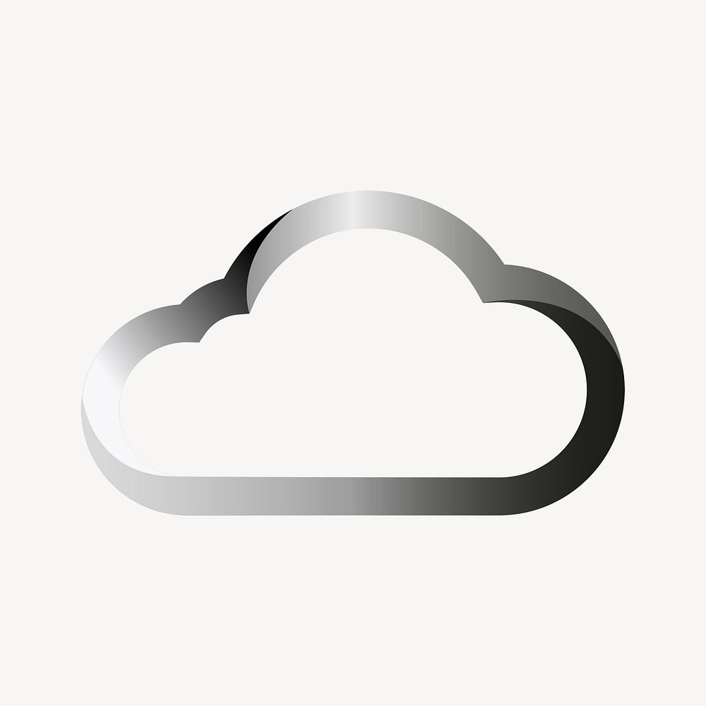 Black cloud business logo element, modern design psd