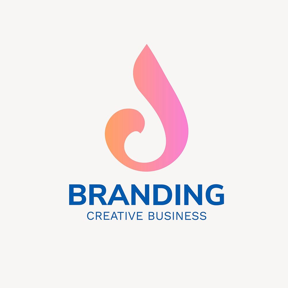 Business logo template, gradient geometric shape psd