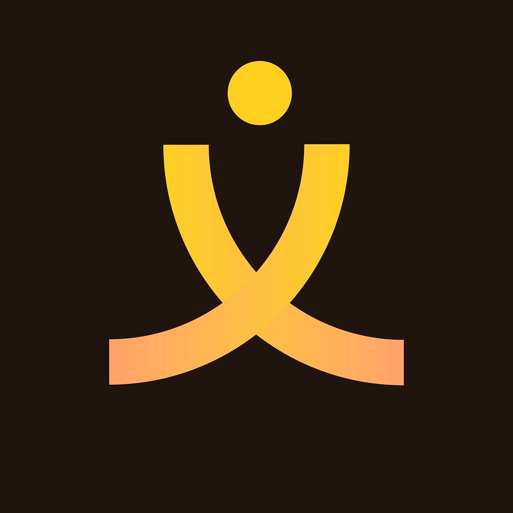 Abstract yellow business logo element, modern design psd