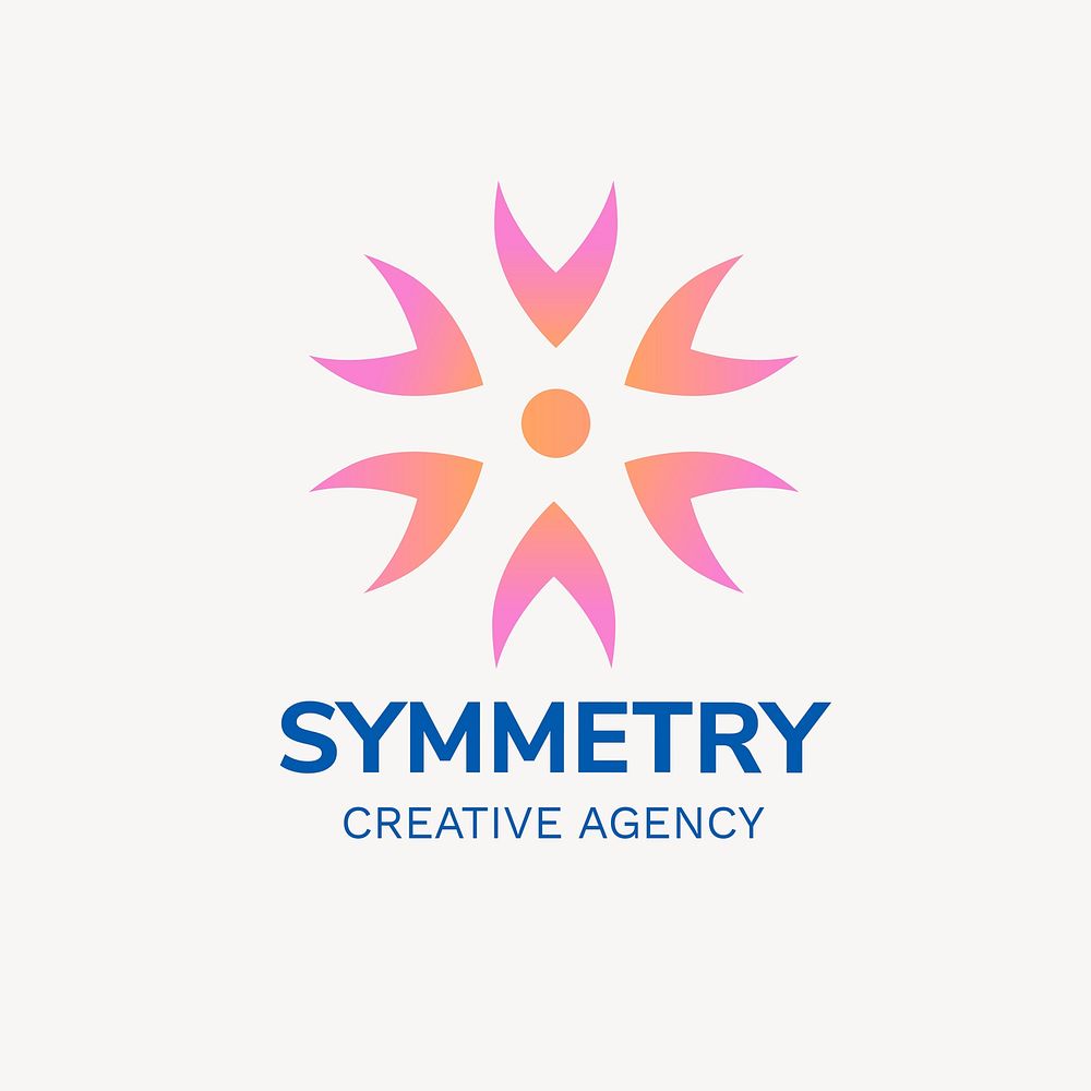 Business logo template, gradient geometric shape vector
