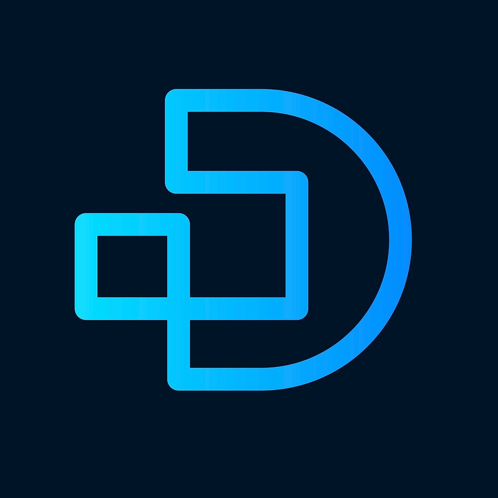 Blue gradient abstract business logo element, modern design psd