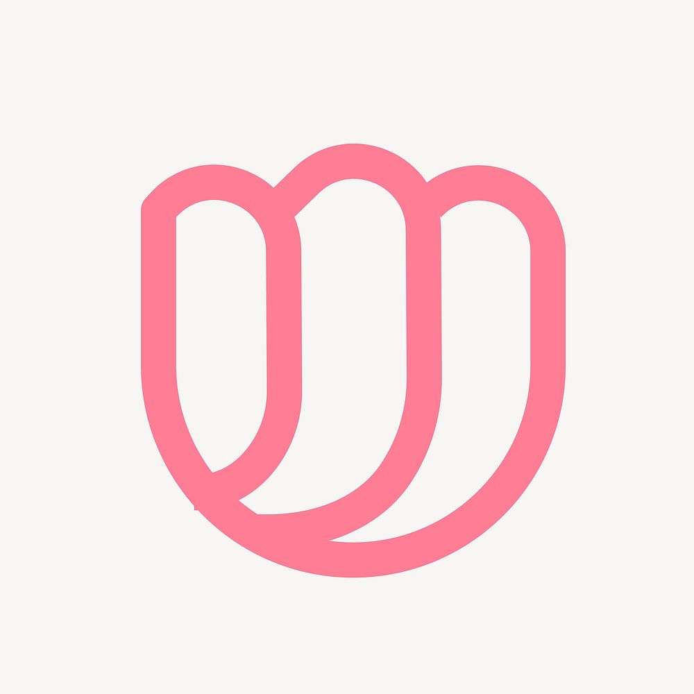Pink business logo element, floral design vector