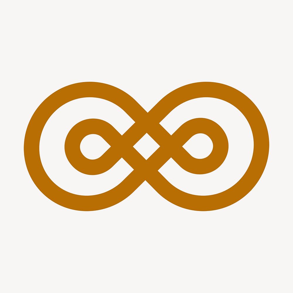 Brown abstract business logo element, modern design psd