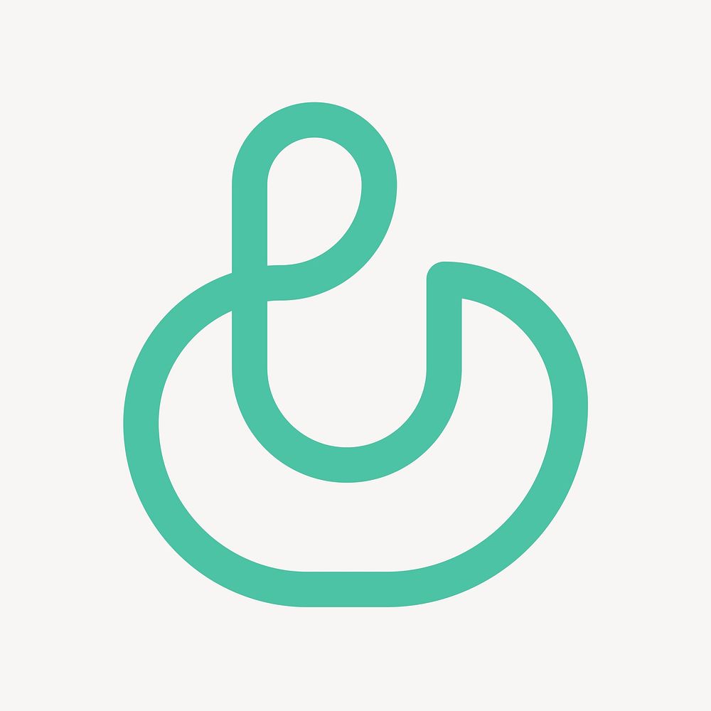 Teal abstract business logo element, modern design vector
