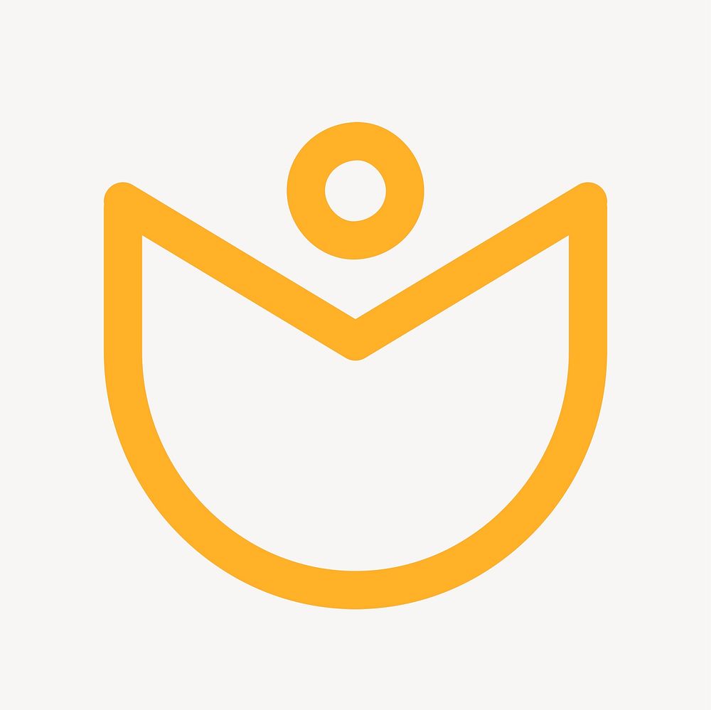 Business logo element, yellow floral design psd