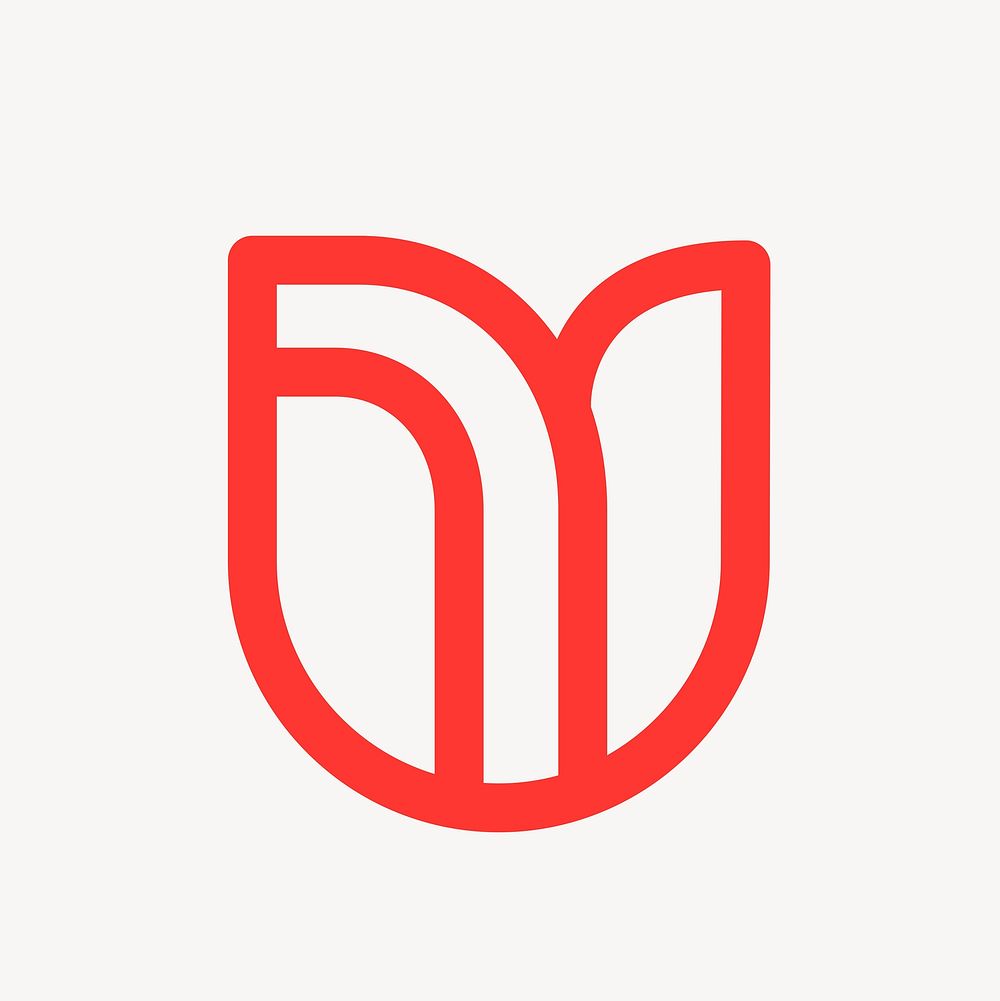 Red business logo element, floral design vector