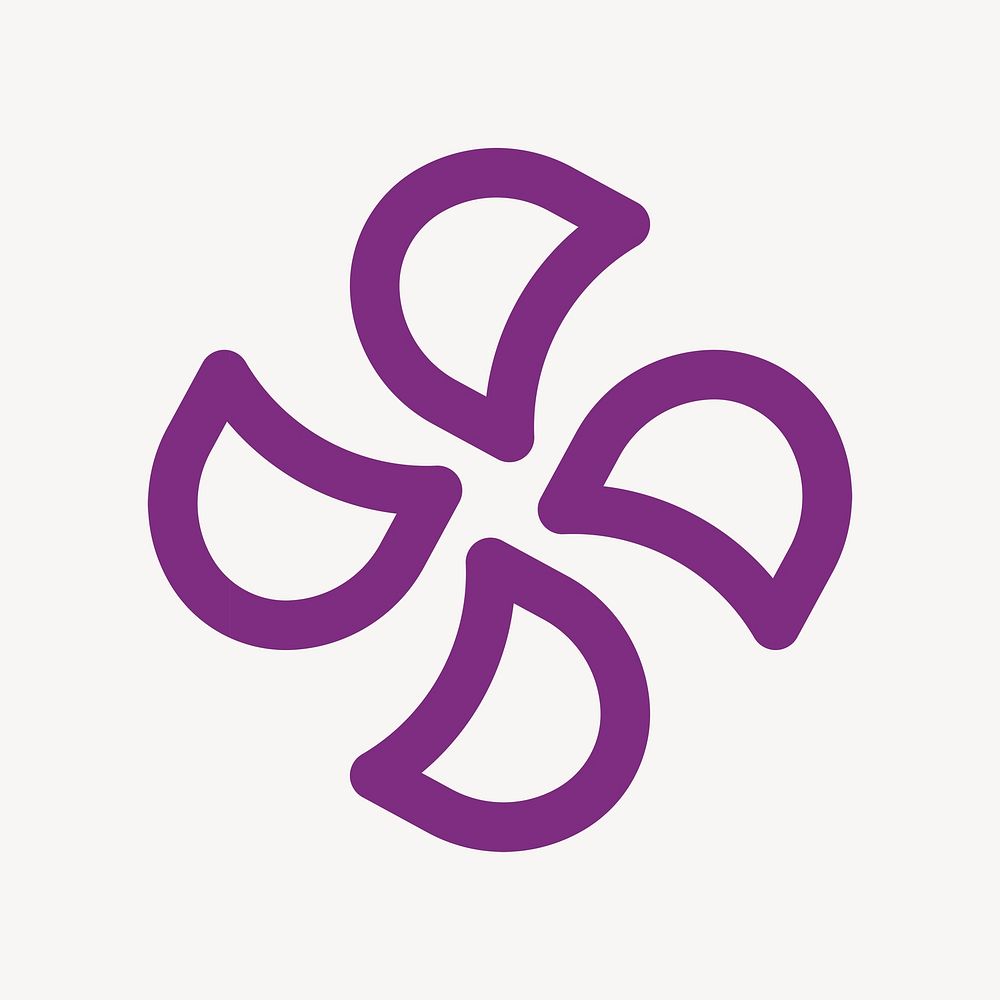 Business logo element, purple floral design psd