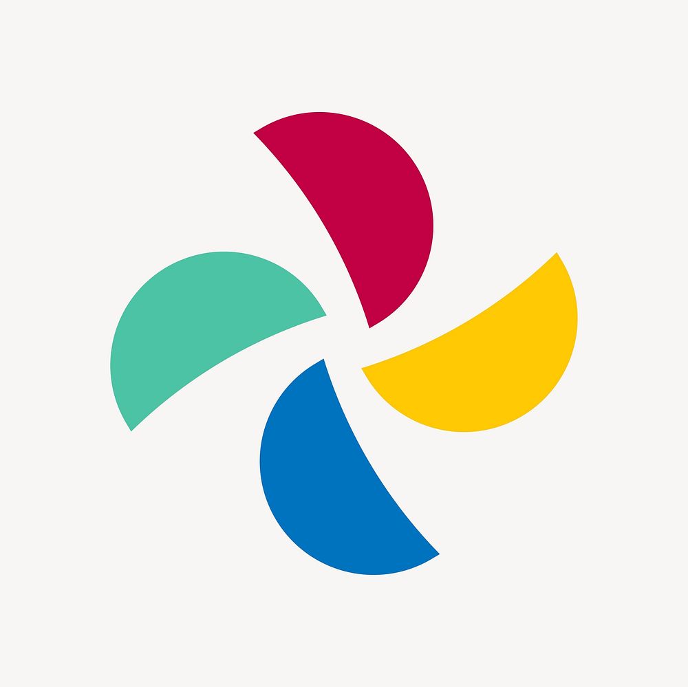 Business logo element, colorful floral design vector