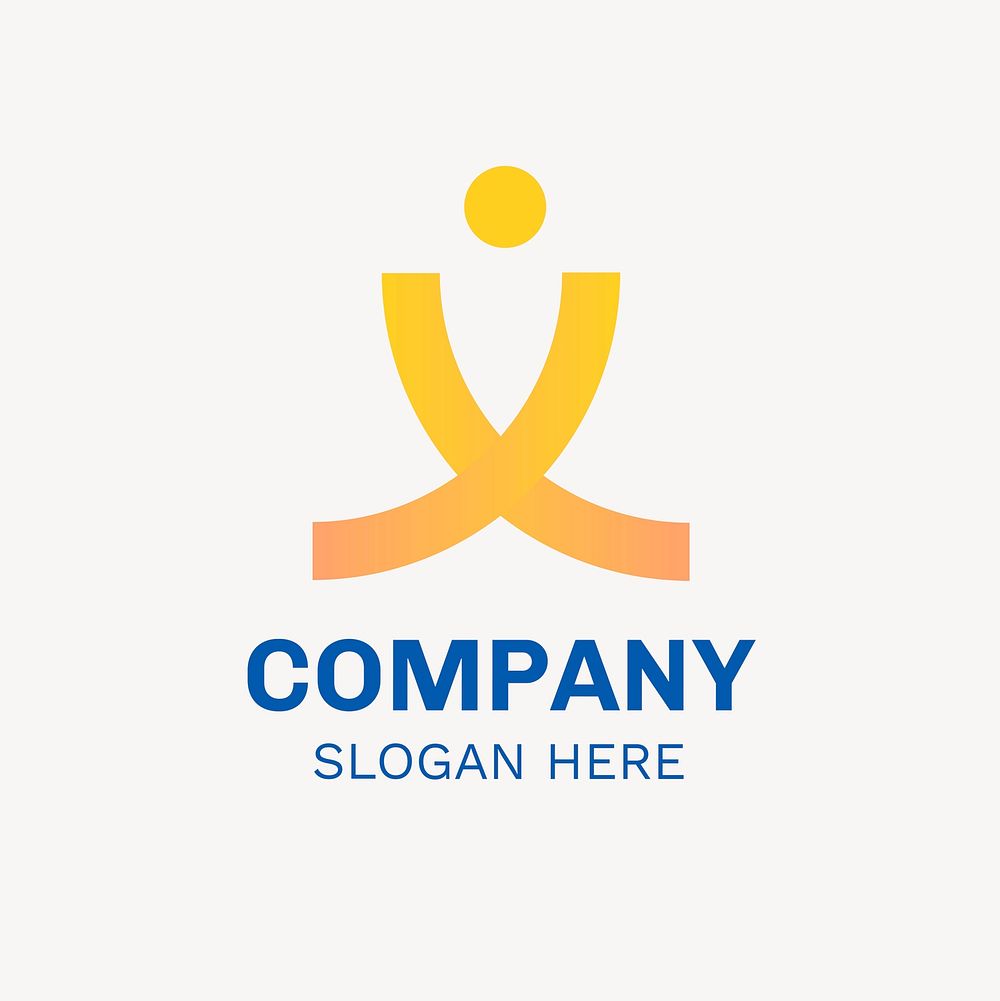 Business logo template, gradient geometric shape psd
