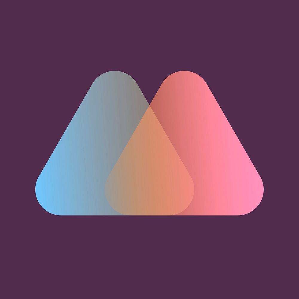 Gradient triangle badge design for business