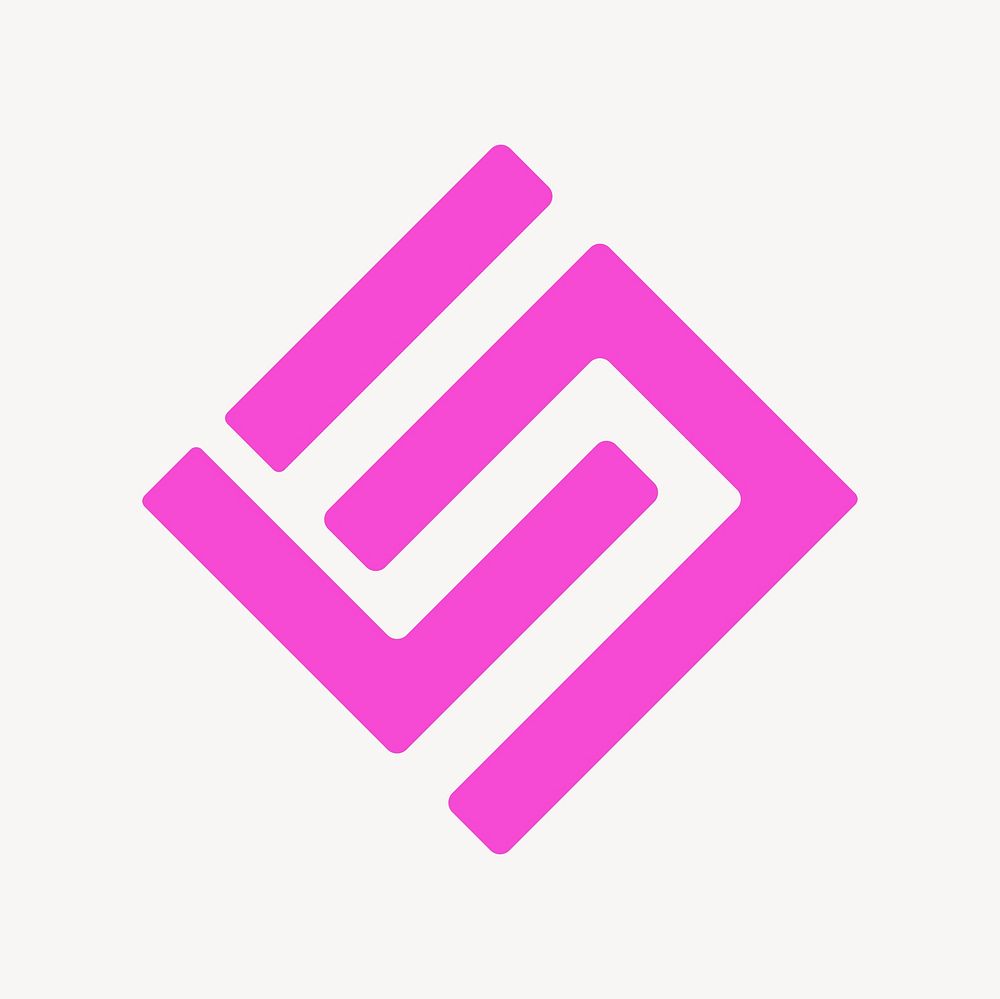 Pink abstract business logo element, modern design psd