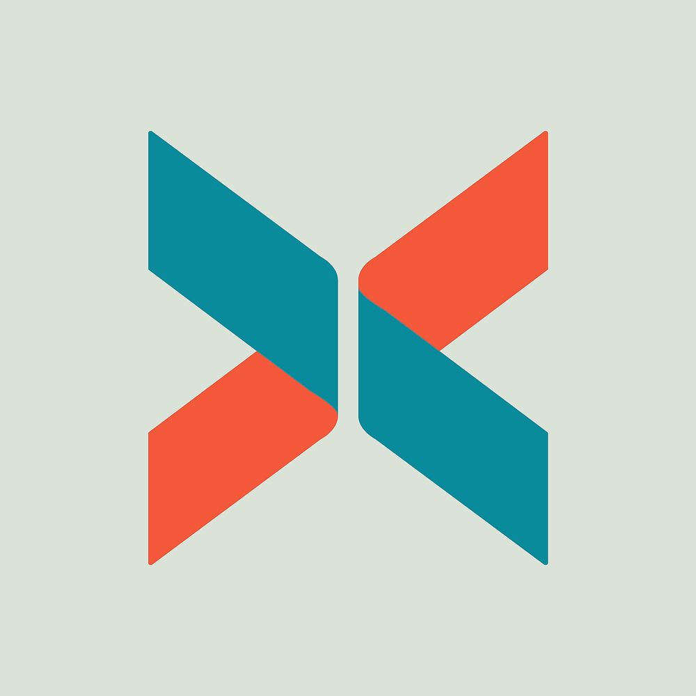 Abstract blue and orange badge, Free Photo rawpixel