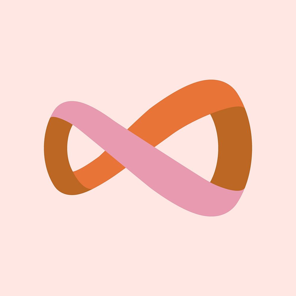 Pink infinity logo element, black design for business