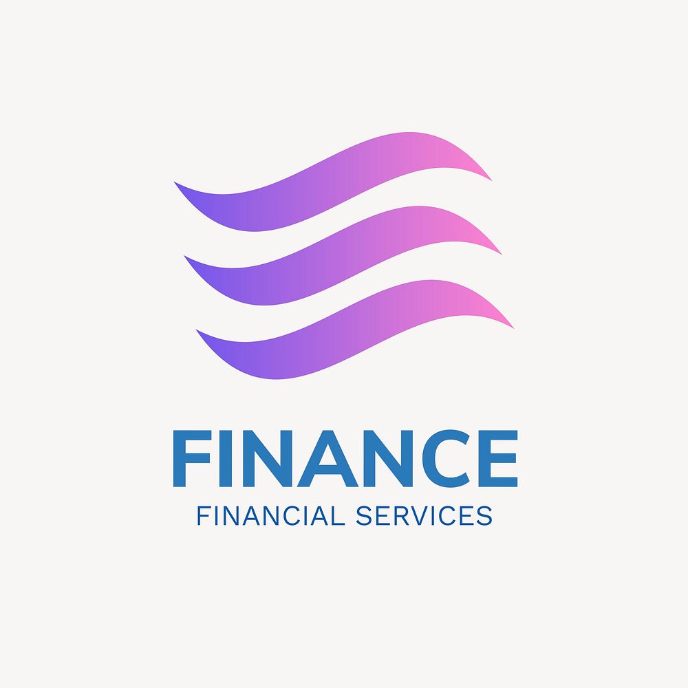 Business logo template, gradient geometric shape, financial services psd