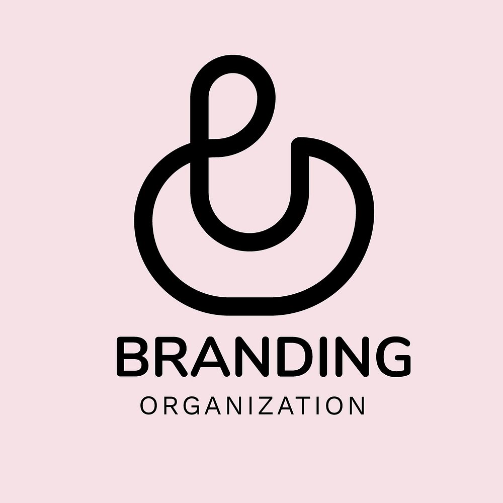 Professional business logo template, black geometric shape vector