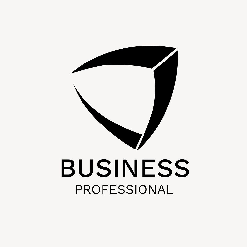 Professional business logo template, black geometric shape psd
