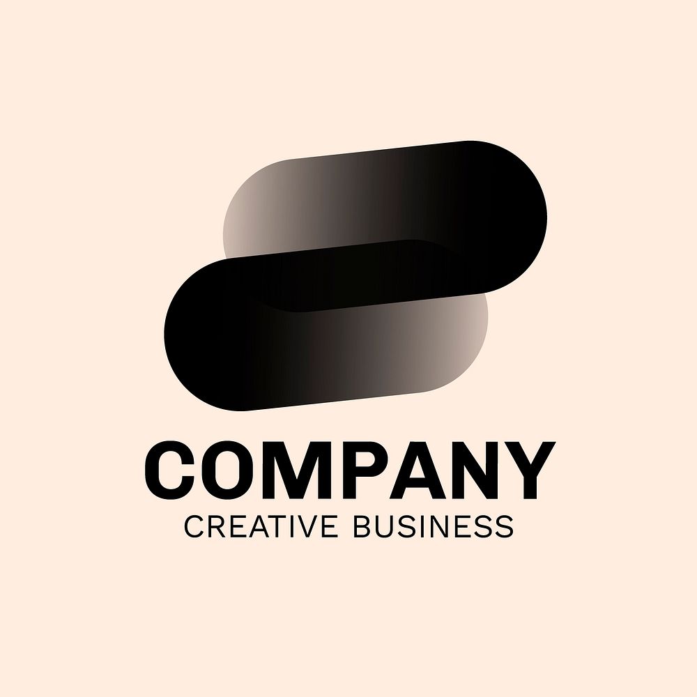 Professional business logo template, black geometric shape vector