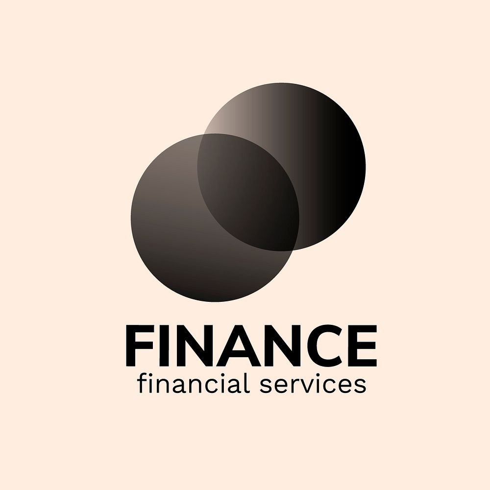 Abstract business logo template, black geometric shape, financial service vector