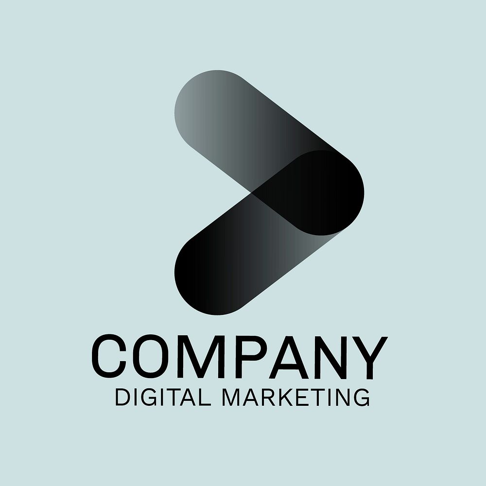 Professional business logo template, black geometric shape vector
