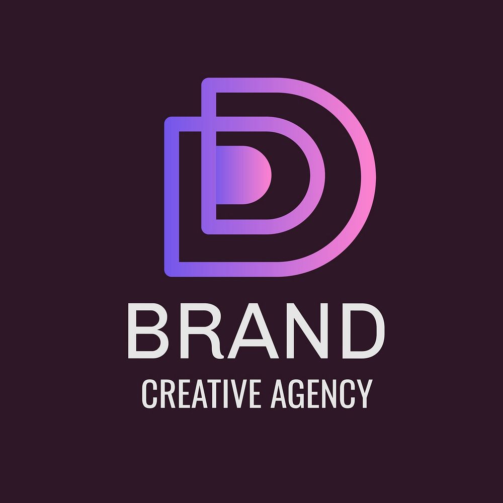 Professional business logo template, gradient geometric shape psd