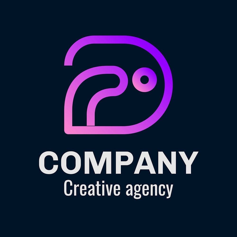 Professional business logo template, gradient geometric shape psd