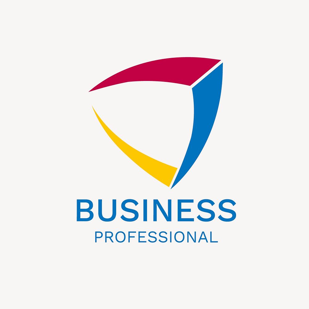 Professional business logo template, colorful geometric shape vector