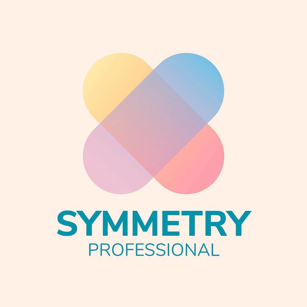 Professional business logo template, gradient geometric shape vector