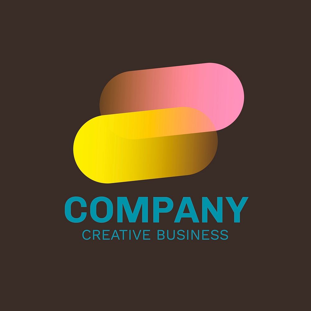 Modern business logo template, abstract design psd