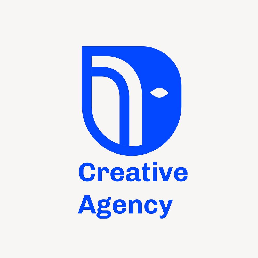 Business logo template, blue geometric shape psd
