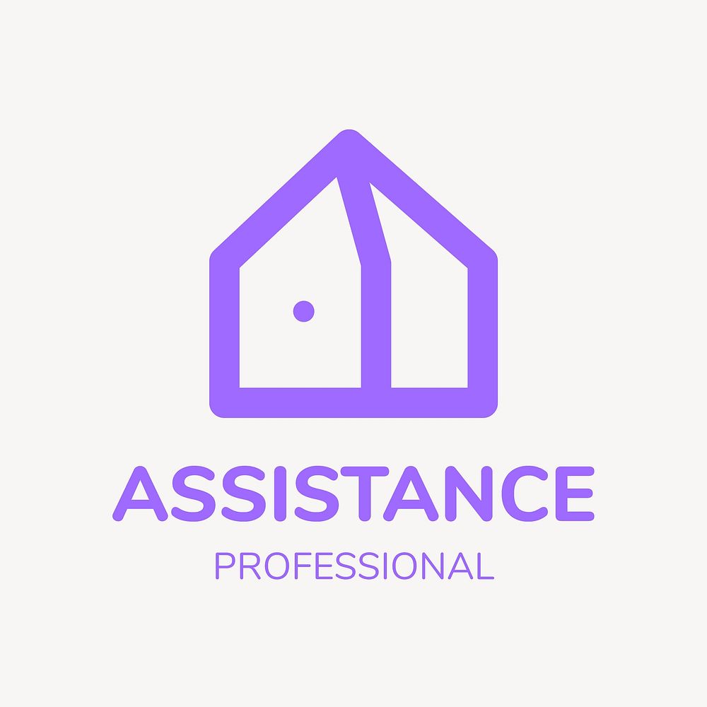 Professional business logo template, purple geometric shape vector