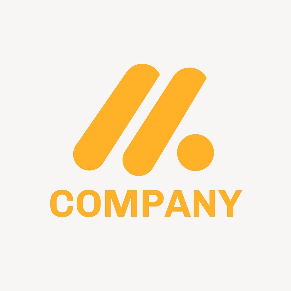 Professional business logo template, yellow geometric shape vector