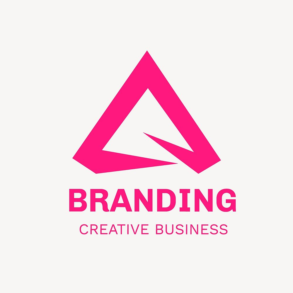 Professional business logo template, pink geometric shape vector
