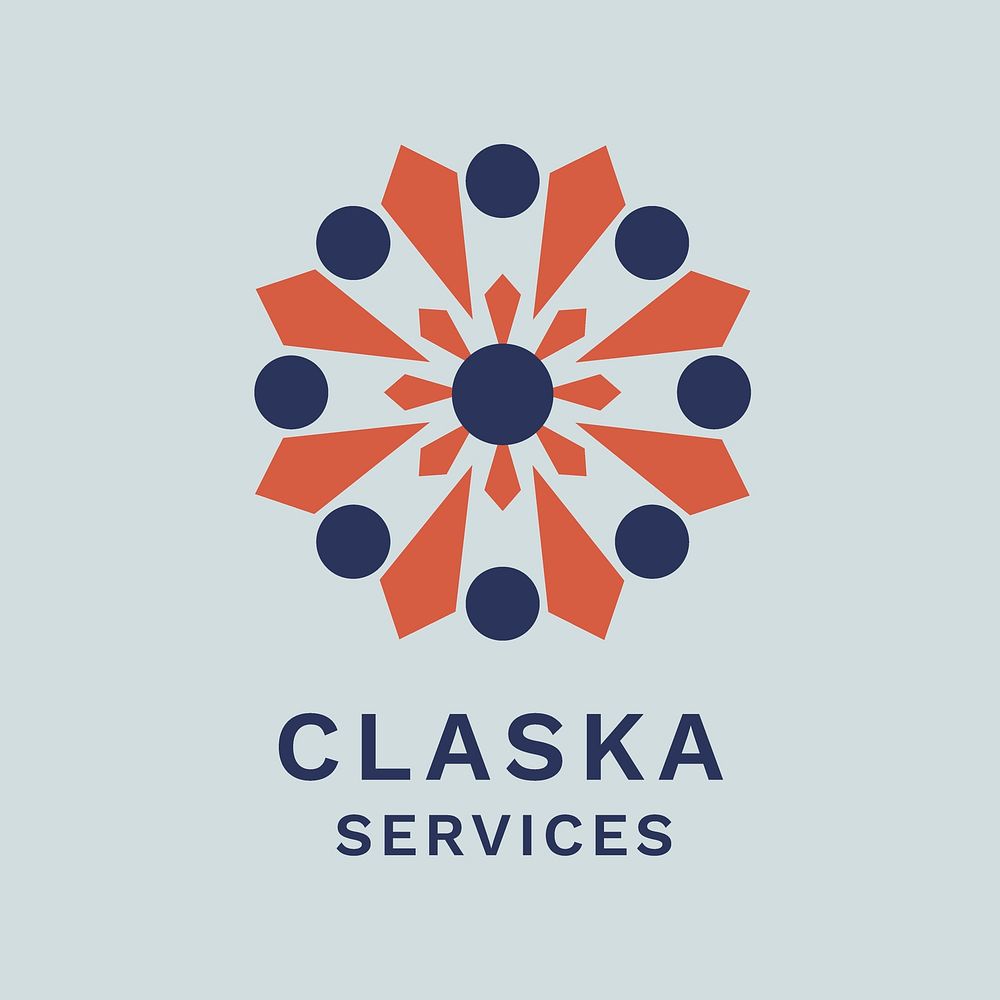 Business logo template, colorful geometric shape vector