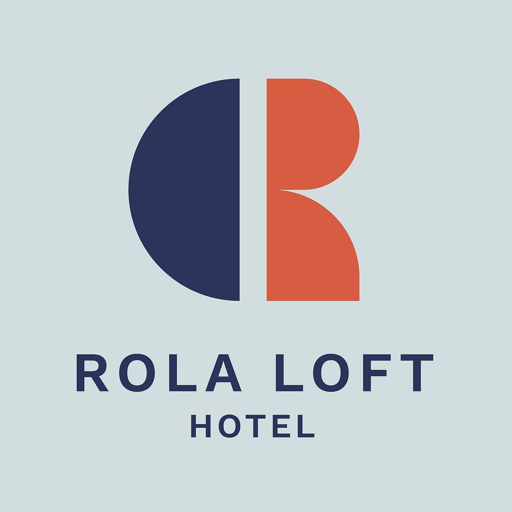 Modern business logo template, hotel design vector