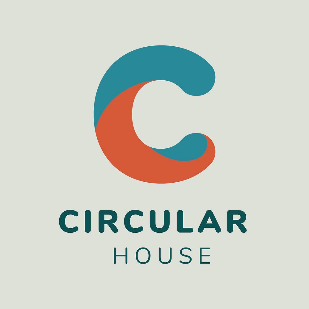 Real estate logo, business template for branding design vector, circular house company text